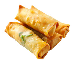 Thai spring rolls displayed on a Png background, Spring rolls isolated on whiteor transparent background
