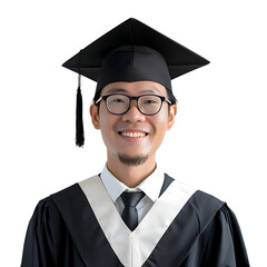 man graduation portrait on a transparent background