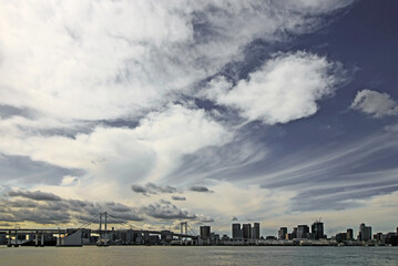 Fototapeta premium Panoramic view of Tokyo seen from Toyosu