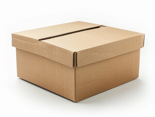 Cardboard Box on White Background