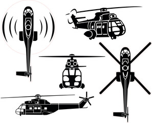 Medium size transport helicopter vector design 