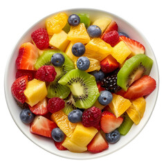 Obraz premium Bowl of sliced fruit salad on a transparent background background