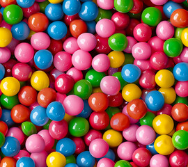 A pile of colorful candy balls.