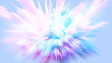 Fioletowo niebieska eksplozja  „Spring Burst”. dynamiczna i odświeżająca atmosfera dzieła sztuki, dym