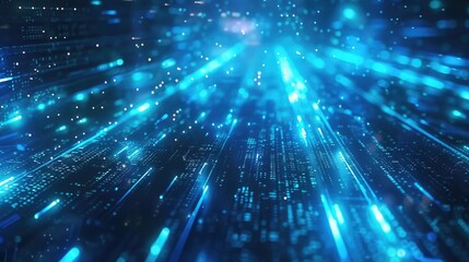 Naklejka premium Cool Background. Shining Blue Glow Technology Abstract Business Light