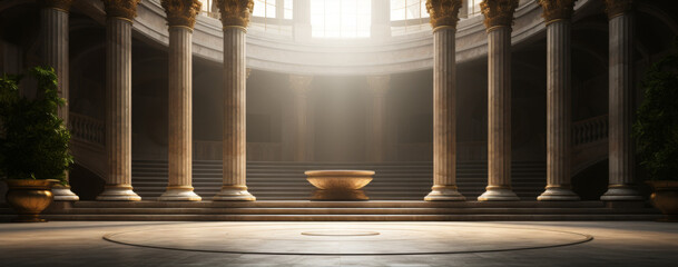 Background podium column 3d roman luxury greek white ancient display product classic. Podium platform background column pillar stage minimal stand beauty design greece render scene plant cosmetic rome