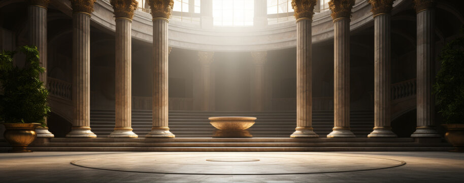 Background podium column 3d roman luxury greek white ancient display product classic. Podium platform background column pillar stage minimal stand beauty design greece render scene plant cosmetic rome