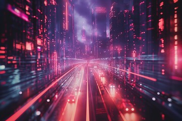 Fototapeta premium The city of the future with flying cars.