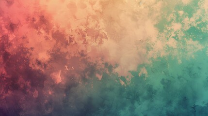 Fototapeta premium Abstract painting in pink, orange, green and blue colors.