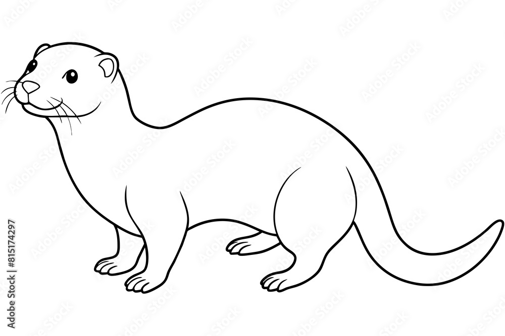 Wall mural otter line art silhouette illustration