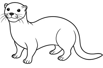 otter line art silhouette illustration