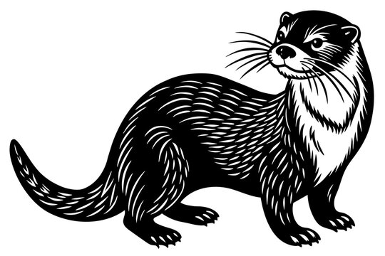 recommend clip art: otter line art silhouette illustration