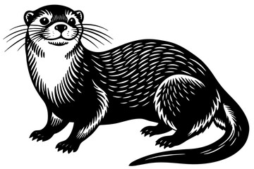 otter line art silhouette illustration
