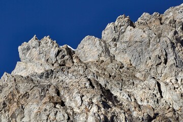 Mountain rock formation jagged cliffs