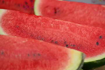 Watermelon slices on sale at the market