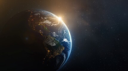 Naklejka premium Day and night the Earth abides in its timeless dance of light and darkness