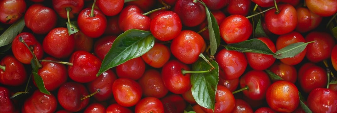 Acerola guarani cherry texture background, Malpighia emarginata pattern, barbados cherry template