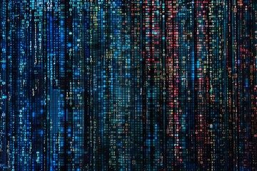 Data code binary background, digital binary data on computer screen, matrix pattern, cyberspace, bigdata banner