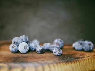 blueberries on wooden background