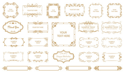 Decorative vintage frames and borders. Elegant vector decor, floral ornament..eps