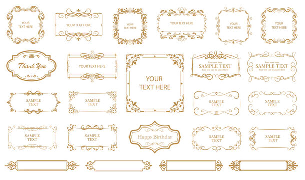 Decorative vintage frames and borders. Elegant vector decor, floral ornament..eps