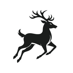 Running Deer Logo icon vector silhouette 