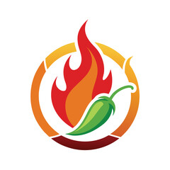  fire and chili icon vector illustration 