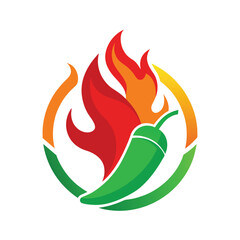  fire and chili icon vector illustration 
