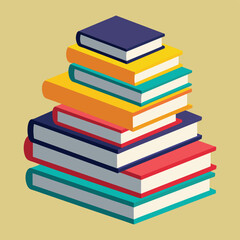stacks of several books vector illustration 
