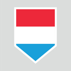 Luxembourg Flag in Shield Shape Frame