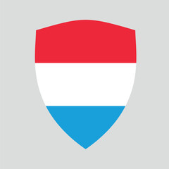 Luxembourg Flag in Shield Shape Frame