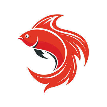 recommend clip art: minimalist betta fish logo vector illustration 