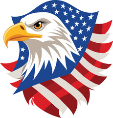 US flag  eagle head vector illustration 