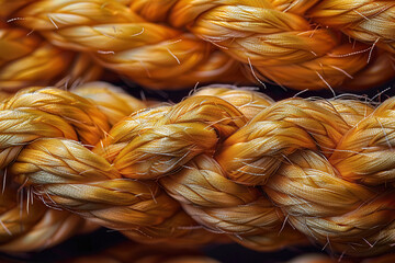 Macro image of a rope with fibers. Generated by artificial intelligence