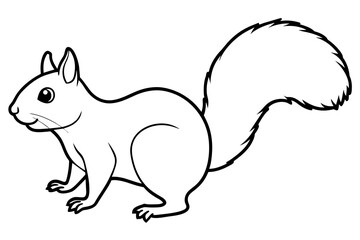 squirrel line art silhouette illustration