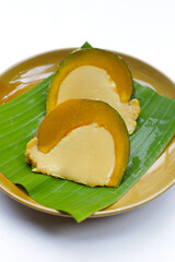 Egg custard steamed in pumpkin