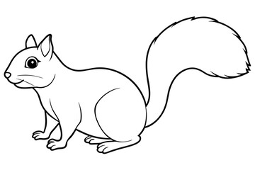 squirrel line art silhouette illustration