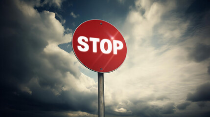 A modern stop sign with clean lines and bold lettering