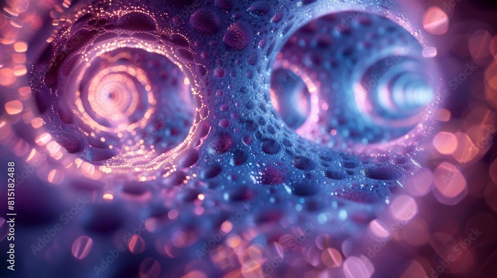 Aufkleber a close up of a circular object with bubbles and dots, ai