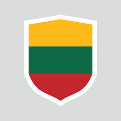 Lithuania Flag in Shield Shape Frame