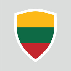 Lithuania Flag in Shield Shape Frame