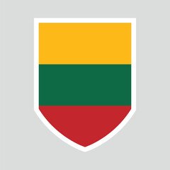 Lithuania Flag in Shield Shape Frame