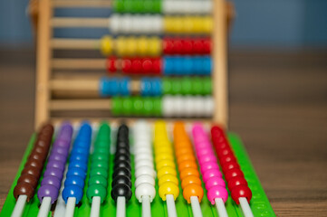 Wooden children's abacus stand, preschool education for children.