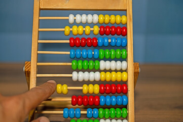 Wooden children's abacus stand, preschool education for children.
