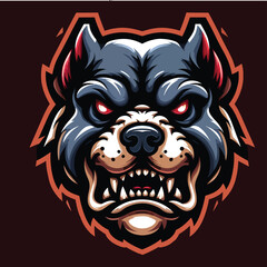 mascot pitbull logo gaming