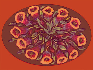  A desert blooming drawing painting 
