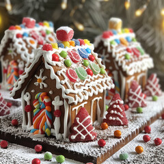 Christmas gingerbread house with candies