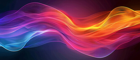 Vibrant colours flow in abstract wave pattern