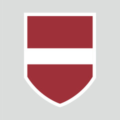 Latvia Flag in Shield Shape Frame