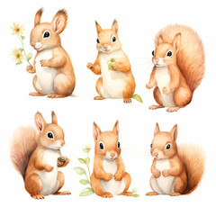 A Set of Four Pictures of a Squirrel
